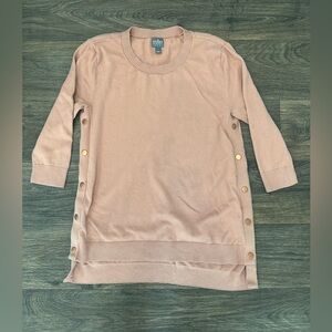 Soho Jeans Salmon Pink Sweater Snap Sides Size Small